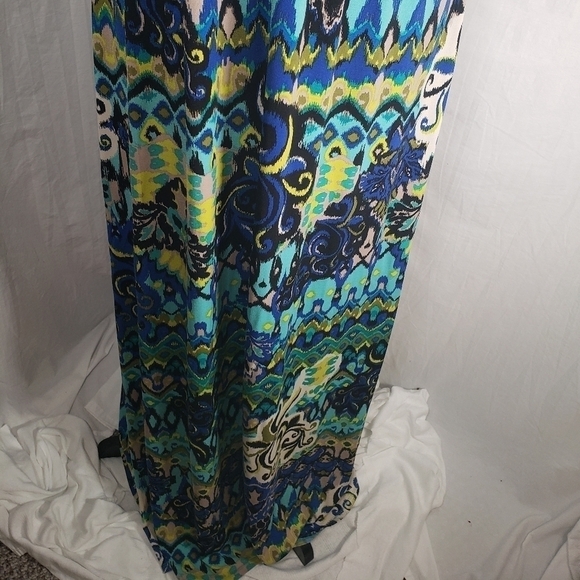 Bisou Bisou Multicolored Back Out Maxi Dress Sz 8 - Picture 5 of 9
